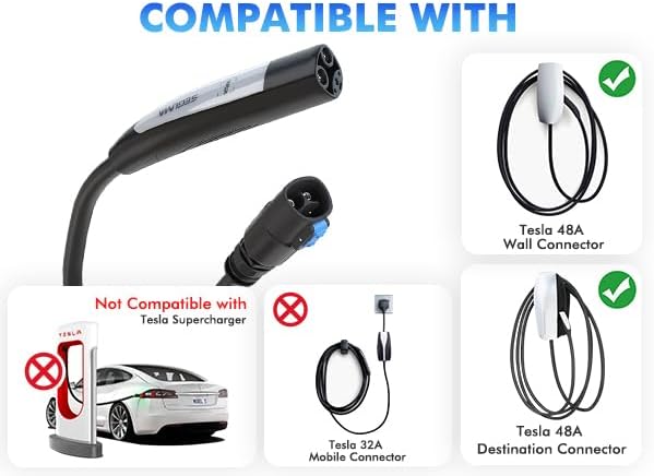 EV Charger Extension Cable for Tesla, 50Amp 40ft Up to 240V 12kW, NACS Plug EV - Image 6
