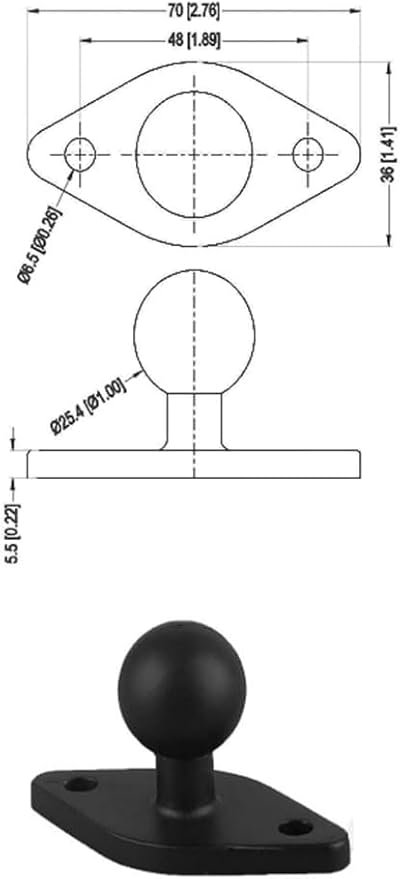 Strg Phone Mount with B Size 1" Ball Diamond Base and Double Socket Arm - Image 5
