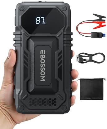 Car Battery Jump Starter, 12000mAh Battery Jump Box, 44.4Wh Vehicle Jump Booster by EBOSSOM