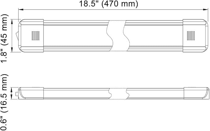 LED Interior Utility Light Fixture 18.5" x 2.6", High Lumen-Output Low Current - Image 2