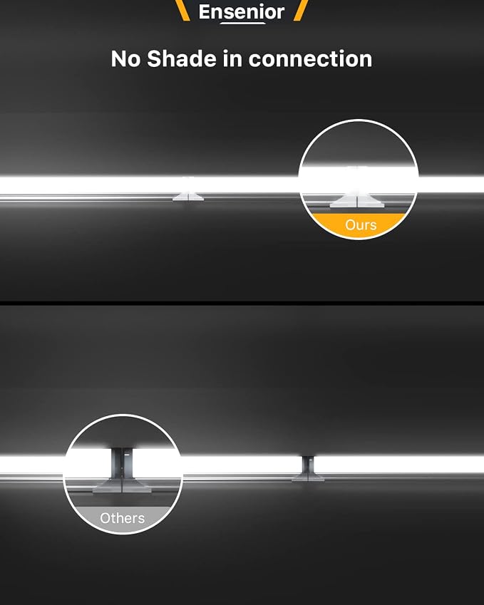 Ensenior 10 Pack 4 FT Led Shop Lights, 6000K Clear White, 5000LM Super Bright - Image 3
