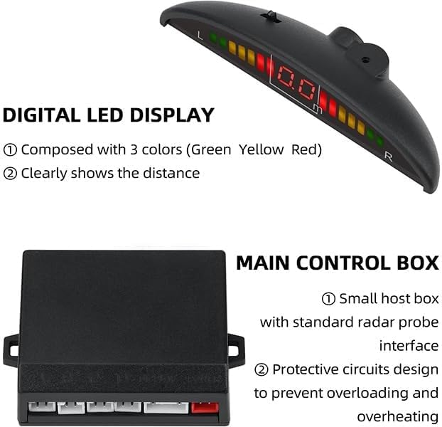 Car Reverse Backup Parking Sensor Radar System, The LED Display - Image 4