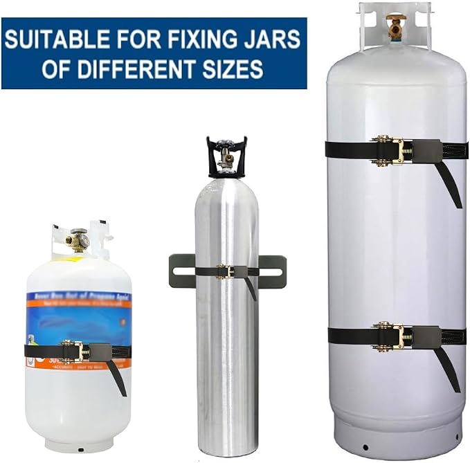 Propane Tank Holder ，Cylinder Wall Mounted Brackets, Ratchet Straps（6.6ft ） - Image 2