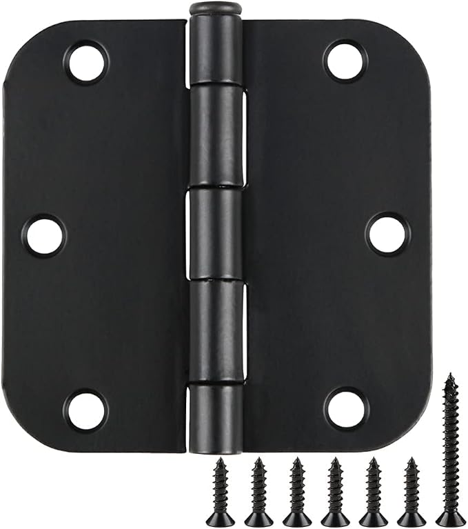 Rounded Door Hinges 3-1/2" x 3.5 Inch, 5/8 Radius, Matte Black 3 ½" 36 Pack No by TDCHINGES