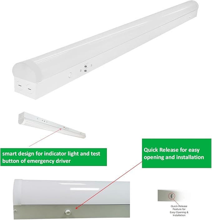 4FT LED Linear Strip Light Fixture, 4 Foot LED Shop Lights 40/32/24W - Image 3