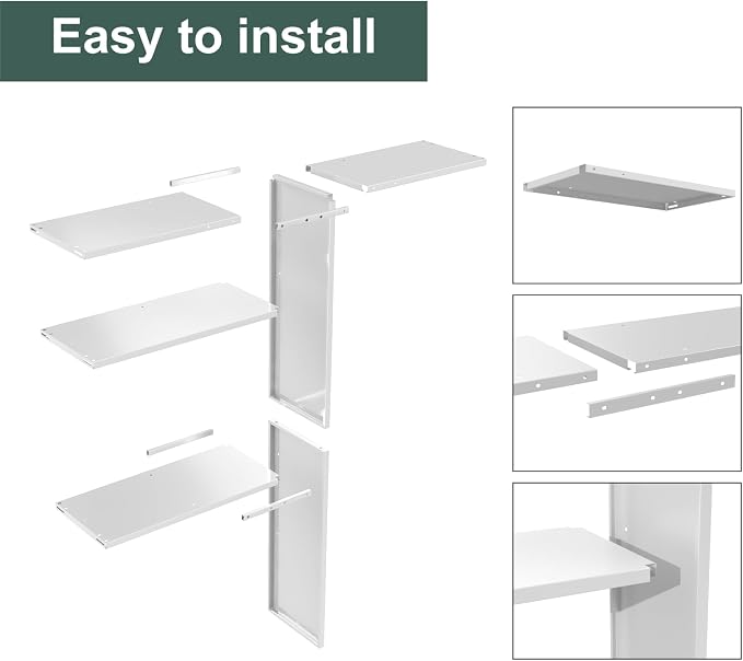 Vertical Storage Shed Shelf, Weatherproof Metal Shelf - Image 6