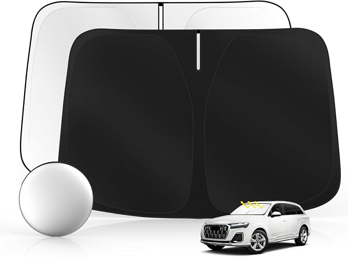 Windshield Sun Shade for Audi Q7 2016-2025 Foldable Sunshade Custom Fit Front by SULAGIWINDSHIELDSUNSHADE