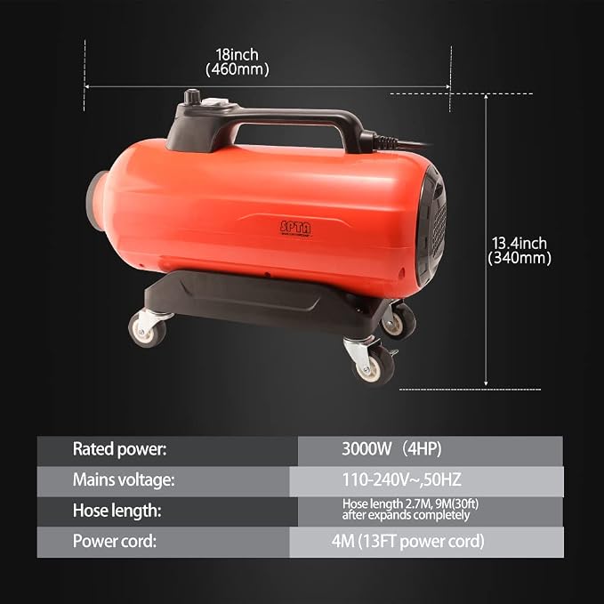 SPTA Air Cannon Car Dryer Blower, 3000W Auto Car Wash Dryer, Air Cannon Car - Image 2