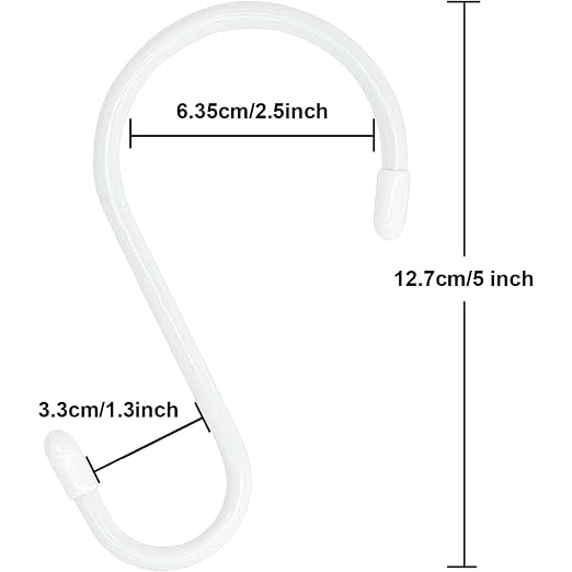 24 Pack 5 Inch White S Hooks, Vinyl Coated - Image 2