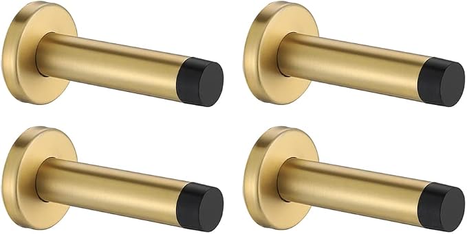 JQK Door Stopper Gold, 304 Stainless Steel Thicken 1mm Sound Dampening Door by Homeimprovement