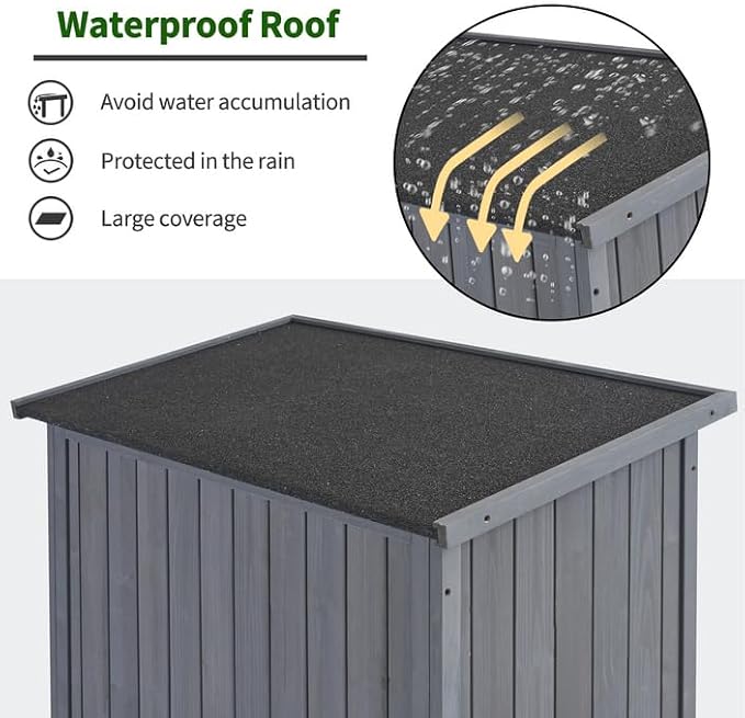 MCombo Outdoor Storage Cabinet, Wooden Storage Shed - Image 4