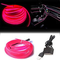 El Wire Pink Interior Car LED Strip Lights, 10M Neon Wire USB 5V by Maxlaxer