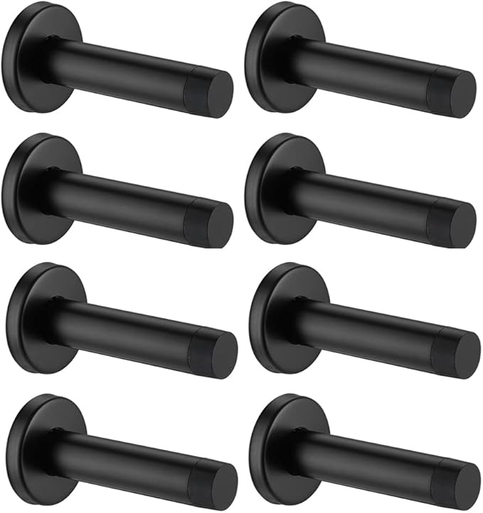 JQK Door Stopper Black, 304 Stainless Steel Thicken 1mm Sound Dampening Door by Homeimprovement