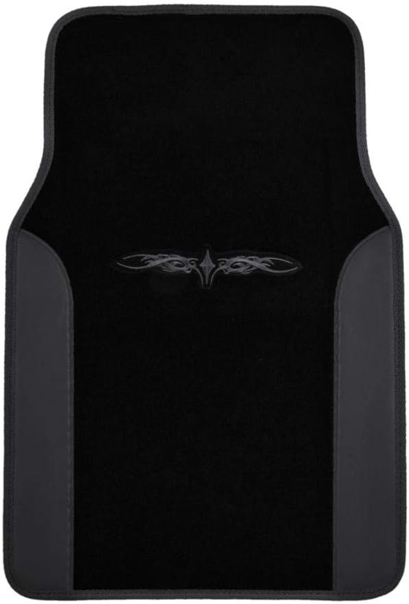 BDK carXS Fresh Two-Tone Carpet Floor Mats, Tribal Tattoo Design - Image 2
