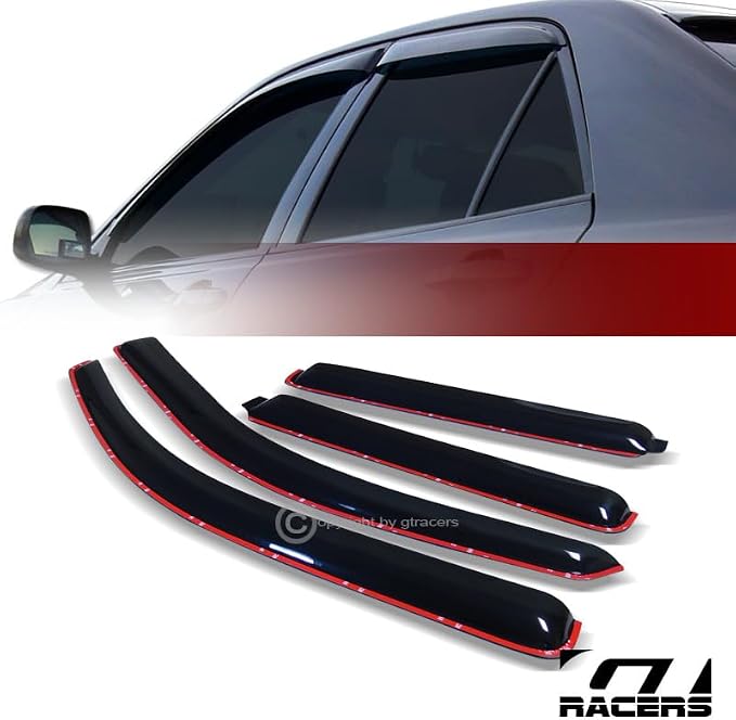 in Channel Window Deflector Sun/Rain/Wind Guards Smoke Window Visors 4Pc Set - Image 2