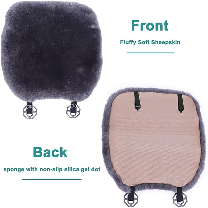 Fluffy Genuine Australia Sheepskin Car Seat Cover - Image 3