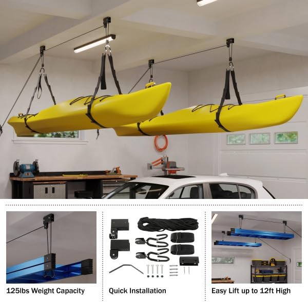 RAD Sportz Kayak Hoist 2-Pack Quality Garage Storage Canoe Lift - Image 4