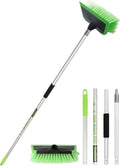 2 in 1 Car Wash Brush with Squeegee PBT Soft Bristle Truck Scrub Detail Brush by Jisejima