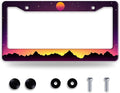Mountain Sunset License Plate Frame Funny Mountains License Plate Frames by BRAGHRTED