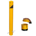 58" High 5-1/2" OD Steel Bollard Post Underground Mount, Cap Removable Safety by BIGalleons