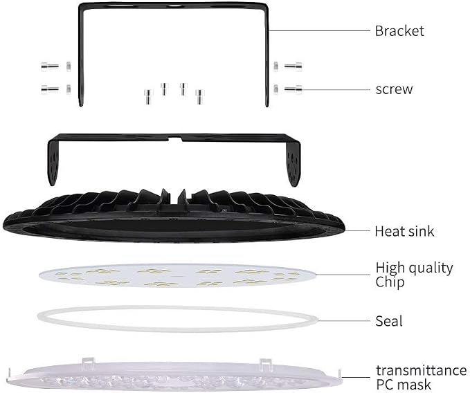 Viugreum 10 Pack 300W UFO LED High Bay Light, 30000LM 6500K Daylight White - Image 8