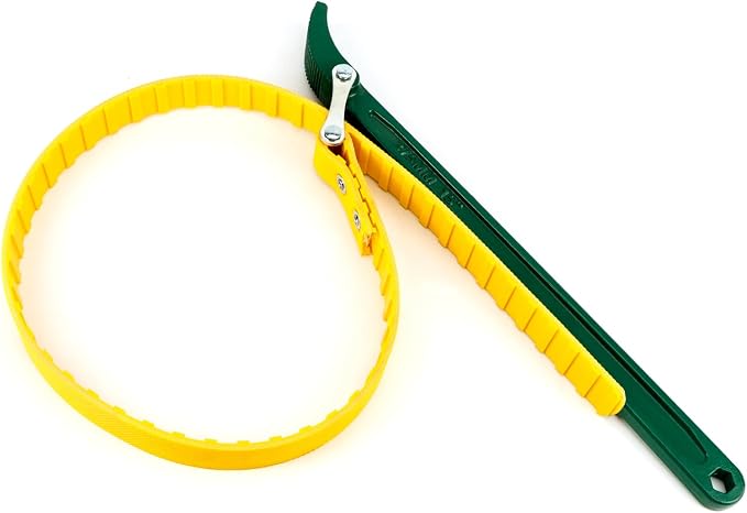 QWORK 15" Belt Strap Wrench, 2 Pack Multi-Purpose Adjustable Strap Oil Filter - Image 2