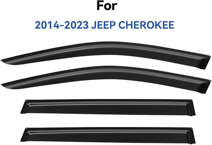 Window Visors Rain Guards for 2014-2023 Jeep Cherokee, Out-Channel Window Vent - Image 2