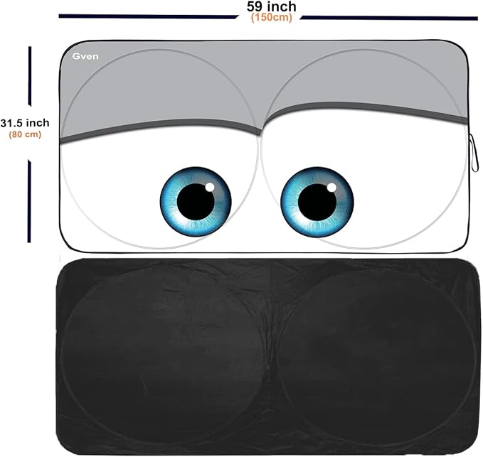 Gven Windshield Sun Shade, The Original Patented Car Eyes 2025 Car Sun Shade - Image 2