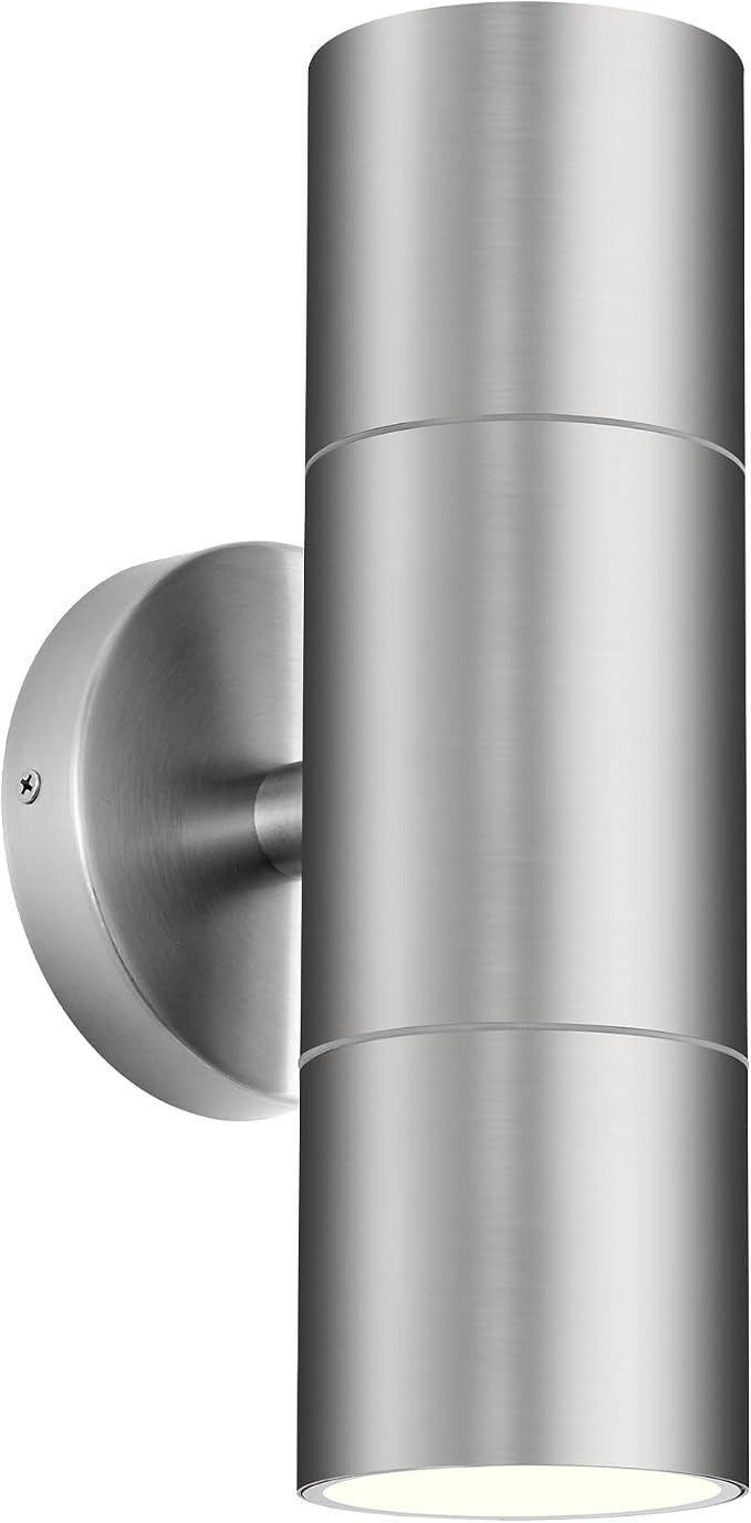 Ken & Ricky Stainless Steel Outdoor Wall Lights, Up Down Exterior Lighting by KenRicky