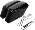 XFMT Vivid Black Motorcycle Saddlebags Hard Saddle Bags W/Black Latches & by XFMT