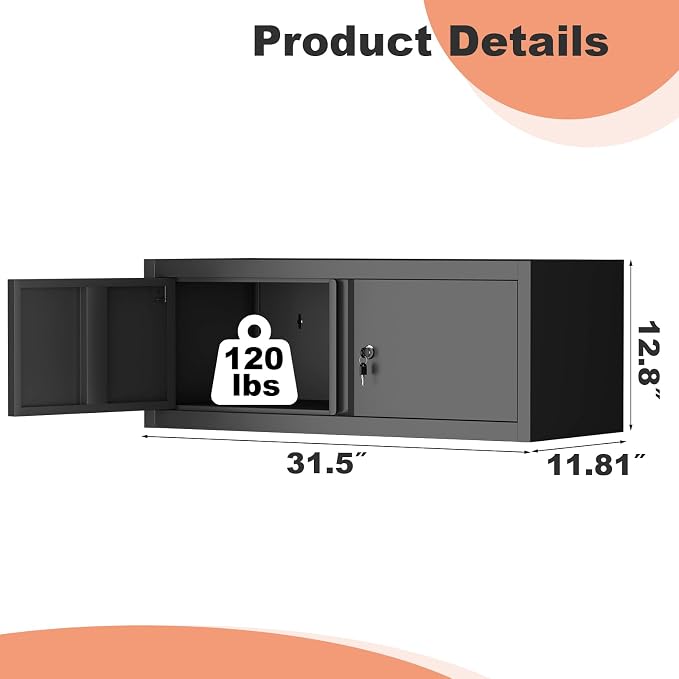 LUCYPAL Garage Storage Cabinet, Metal Wall Storage Cabinet - Image 3