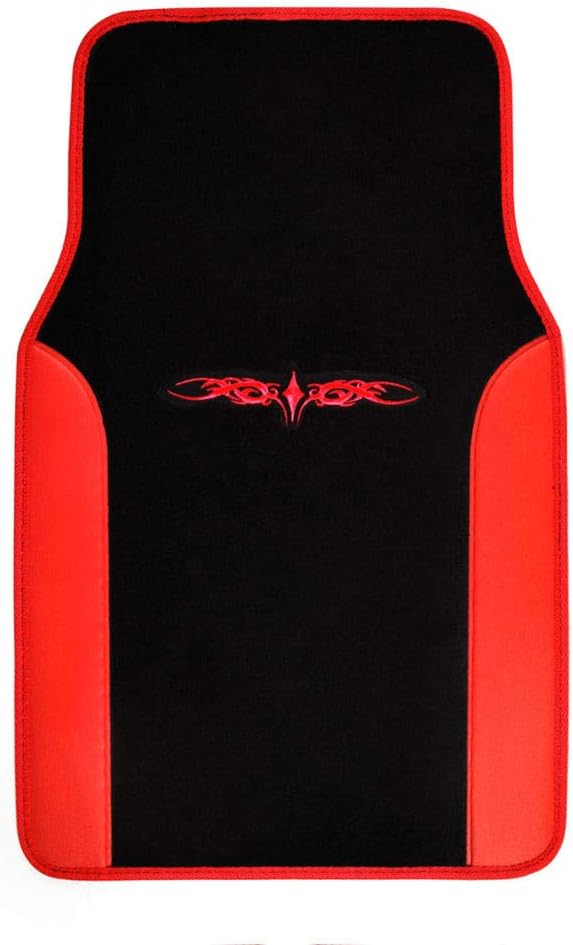 carXS Fresh Two-Tone Carpet Floor Mats, Tribal Tattoo Design - Image 2