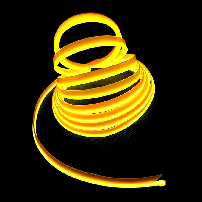 El Wire Yellow Interior Car LED Strip Lights, 10M Neon Wire USB 5V - Image 3