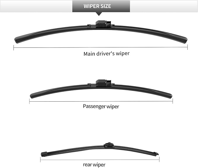 Replacement for BMW X2 2018-2023 Windshield Wiper Blade-3 Pieces of Car Front - Image 3