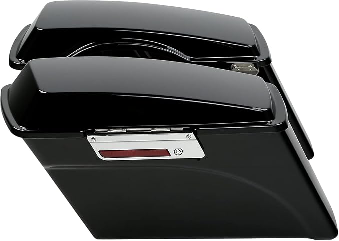 XFMT Motorcycle Saddlebags Vivid Black Hard Saddle Bags Trunk - Image 2