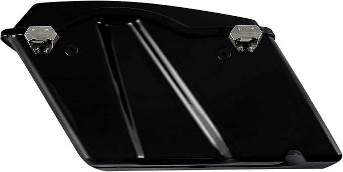 XFMT Motorcycle Matte Black Hard Saddlebags Saddle Bags Trunk W/Lids & Chrome - Image 4