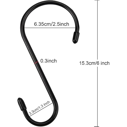 Nisoger 6 Pack 6 Inch S Hook, Large Vinyl Coated S Hooks - Image 3
