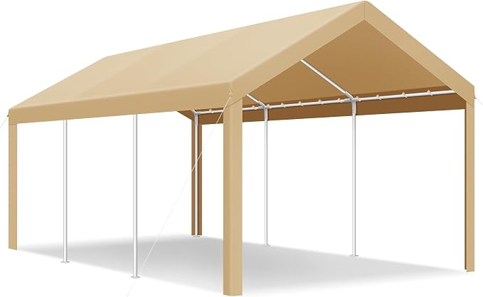 COBIZI Carports 10x20 Heavy Duty Car Tent Garage 2.0, Galvanized Frame Car - Image 8