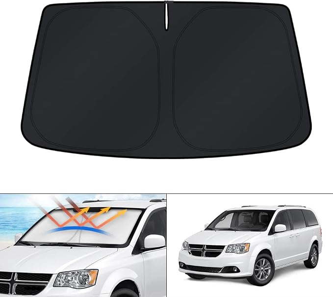 KUST Windshield Sun Shade for Dodge Caravan Mini Van 2008-2020 Window Sunshade by KUST