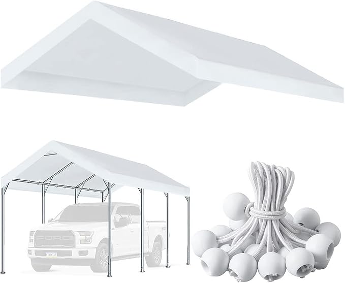 10'x20' Upgraded Carport Replacement Top Canopy Cover by Vanteriam