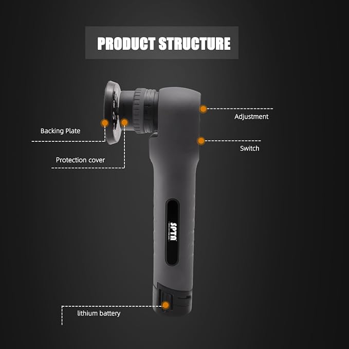Cordless Mini Polisher, SPTA 12V Cordless Polisher - Image 3