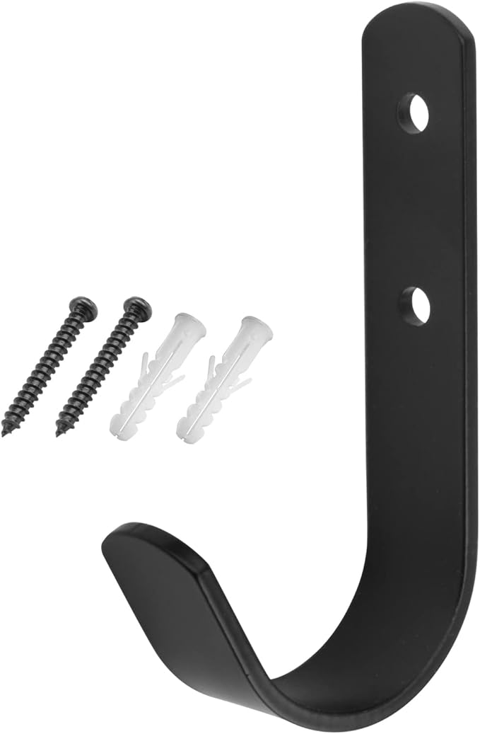 10 Pack Black Steel J Hook, 4-1/4" x 2-1/8" Wall Mount Utility Hook - Image 3
