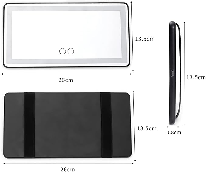Car Visor Vanity Mirror with Rechargeable LED Lights, 3 Light Modes & Dimmable - Image 6