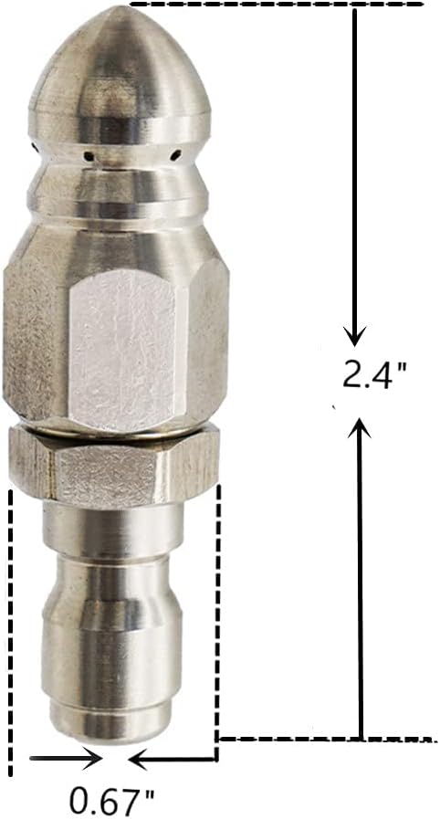 Pressure Washer Sewer Jetter Nozzle - Image 2