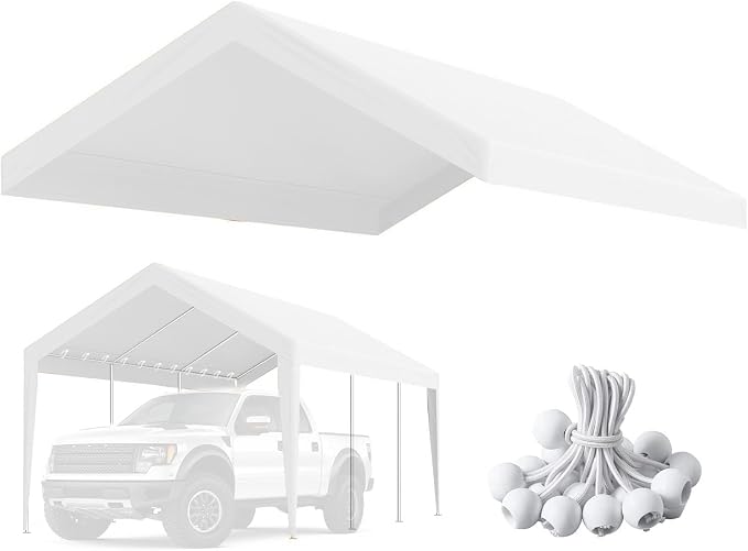 10'x20' Canopy Replacement Cover, Beefull Carport Replacement Canopy - Image 8