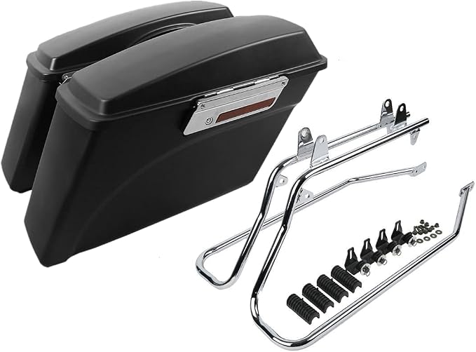 XFMT Hard Saddlebags Saddle Bag & Chrome Conversion Brackets by XFMT