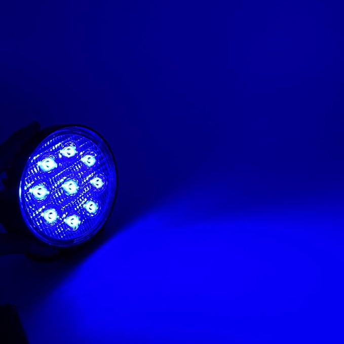 AUXMOTEC 27W Spot Blue Round Work LED Light Fog Offroad Off Road Lights Driving - Image 7