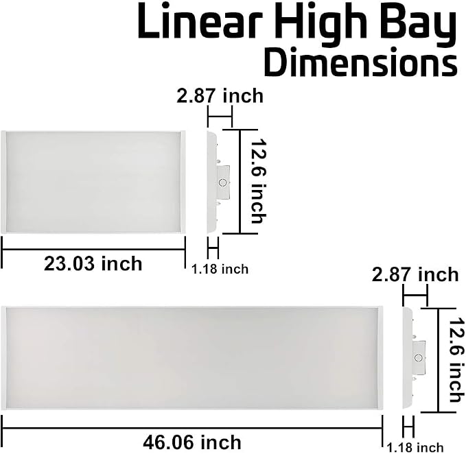 2 Pack 2 FT Linear LED High Bay Light 165W 22400 Lumens - Image 6