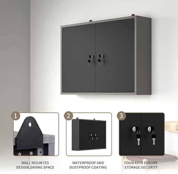 JZD Steel Garage Wall Mounted Tool Cabinet - Image 6