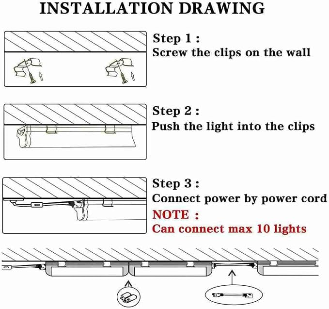 20 Pack, 8FT Led Shop Light, 144W 6000K 19800LM Clear White, Led Shop Light 8FT - Image 7